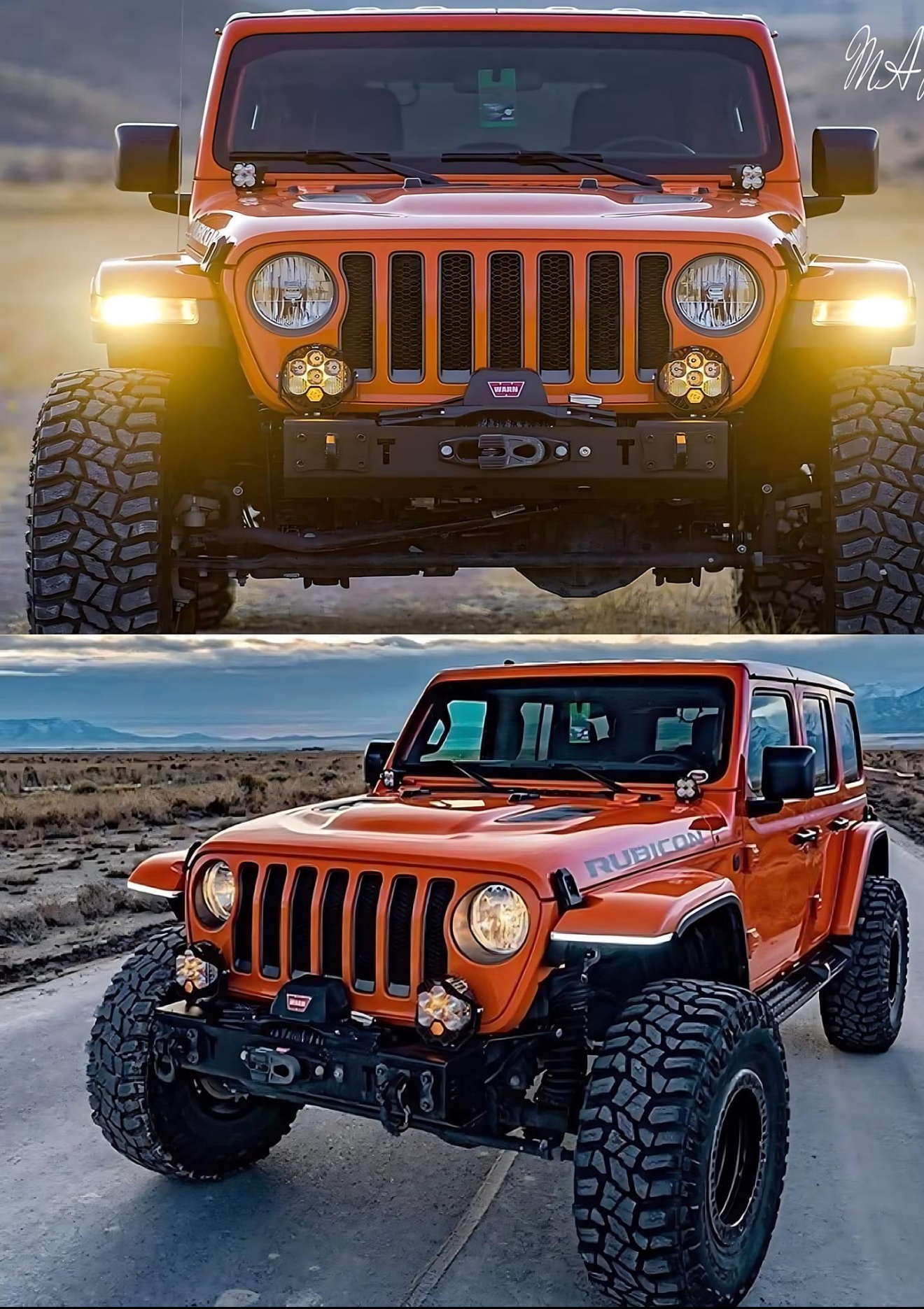Jeep Wrangler orange personnalisé